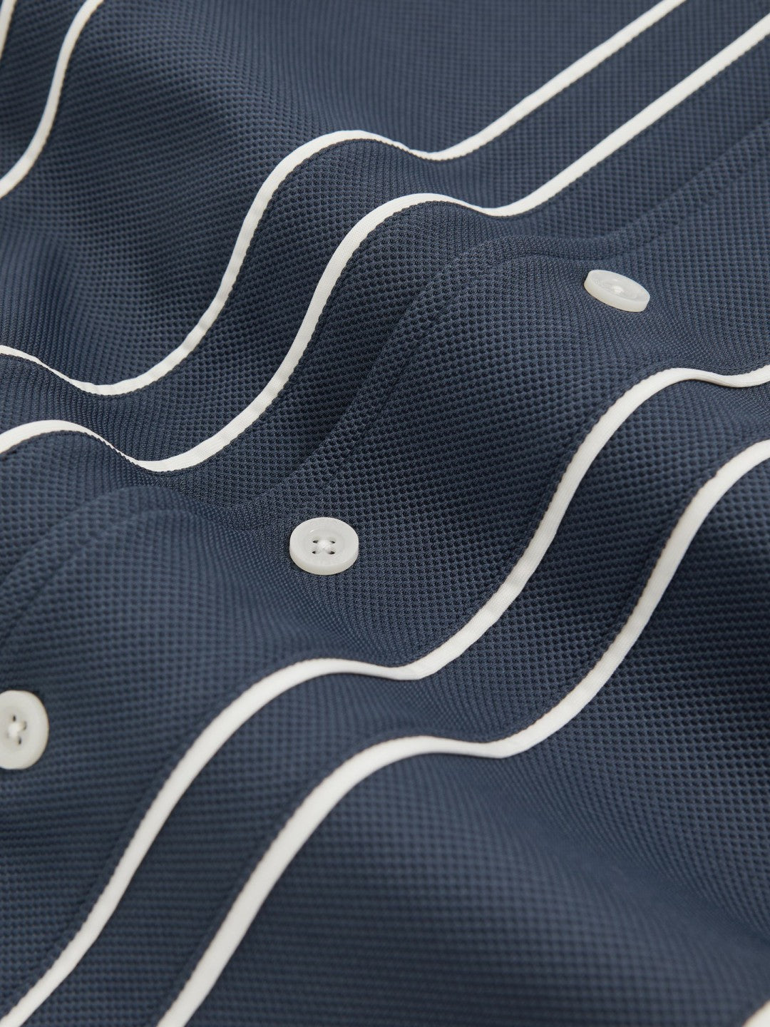 Piped-Stripe Cuban-Collar Shirt Airforce Blue | Mens