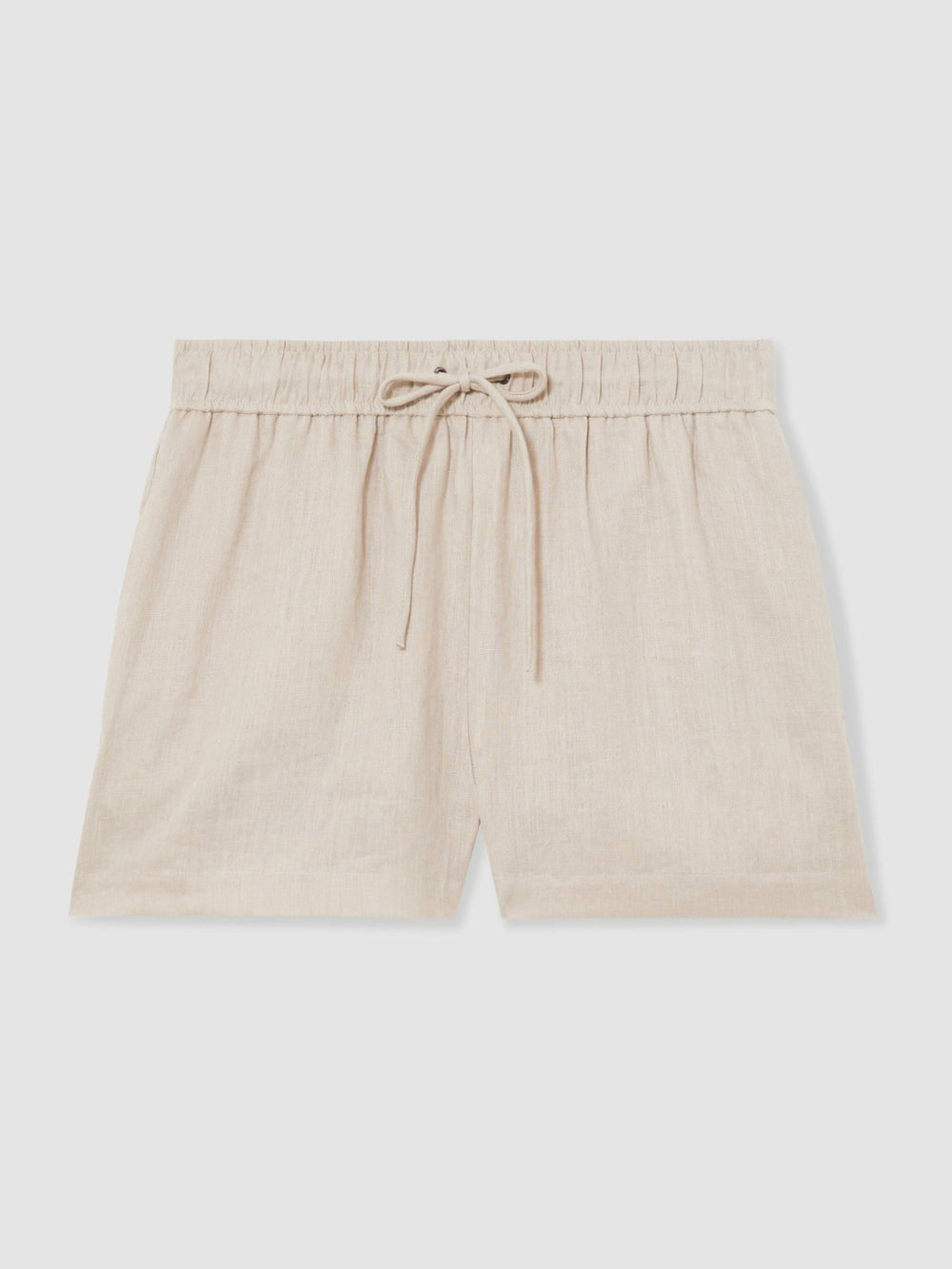 Linen-Blend Drawstring Shorts Neutral | Womens