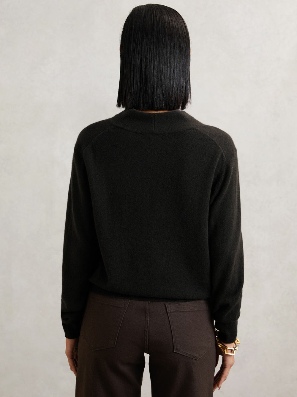Cashmere V-Neck Jumper Chocolate Brown | Womens