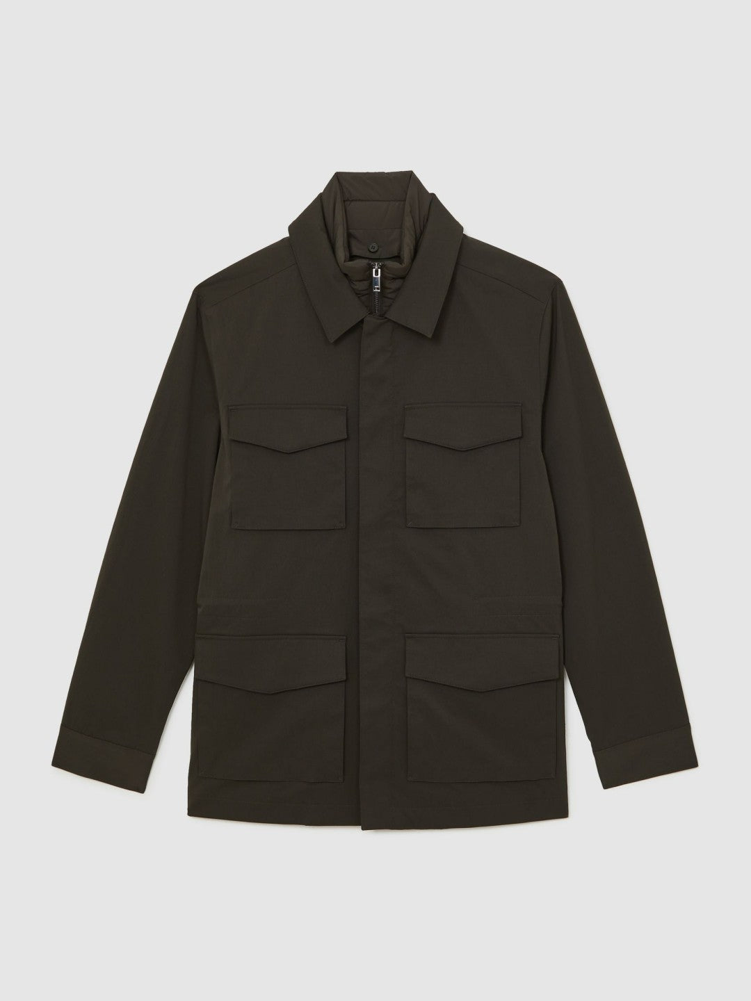 Removable-Gilet Safari Jacket Green | Mens