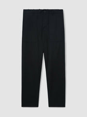 Lyocell Cotton Wide Utility Trousers Navy | Mens