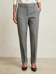 Petite Check Slim-Fit Suit Trousers Grey | Womens