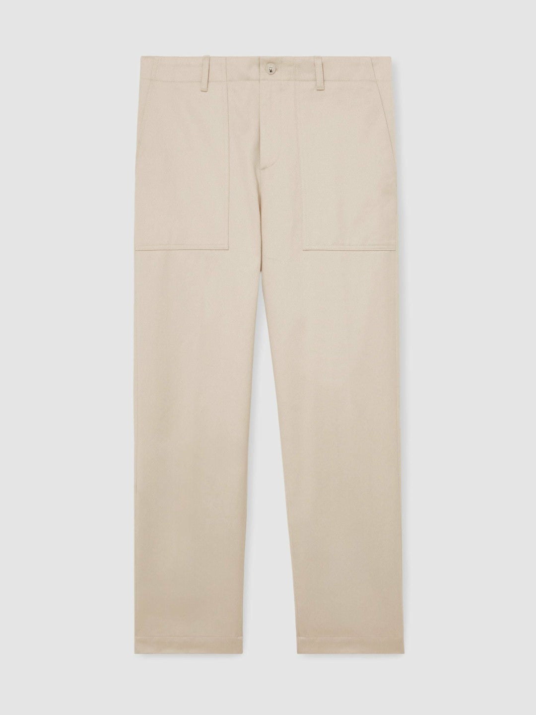 Lyocell Cotton Wide Utility Trousers Ecru | Mens