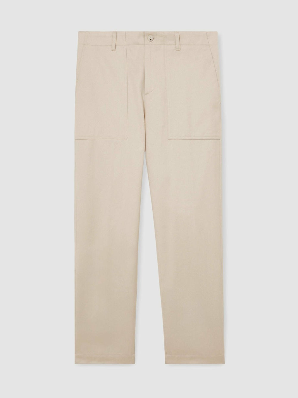 Lyocell Cotton Wide Utility Trousers Ecru | Mens