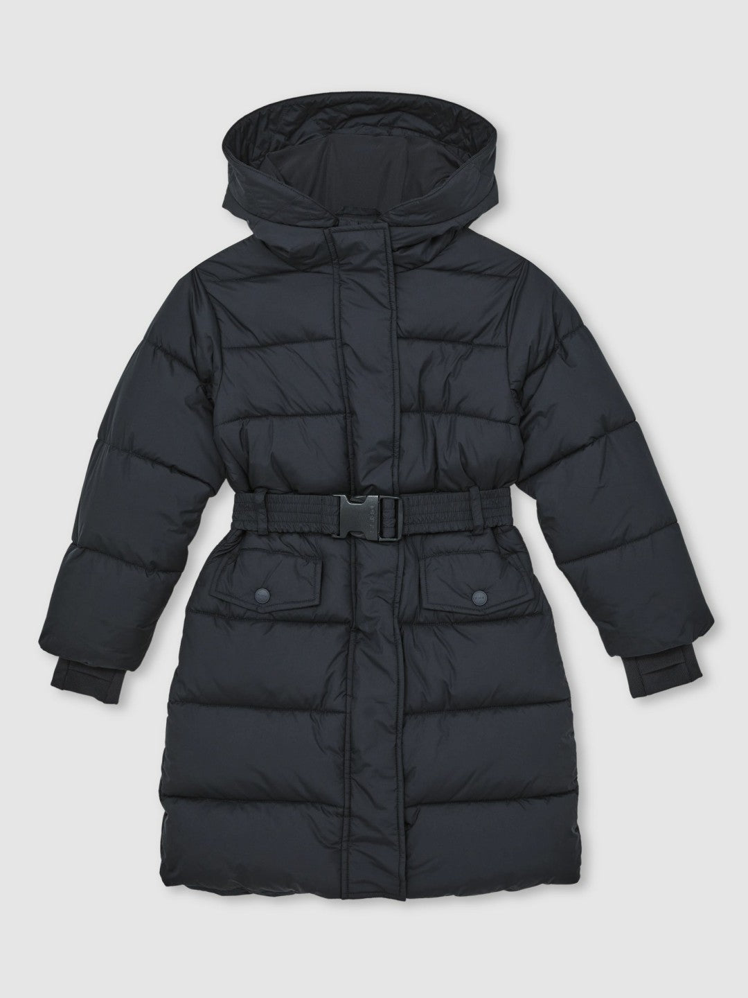 Longline Hooded Puffer Coat Navy | Children