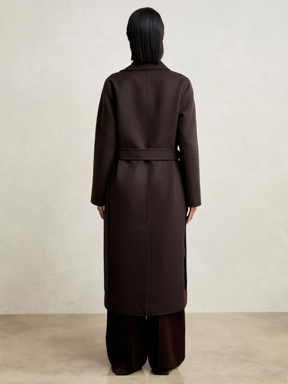Double-Breasted Blindseam Coat Wool-Blend Aubergine | Womens