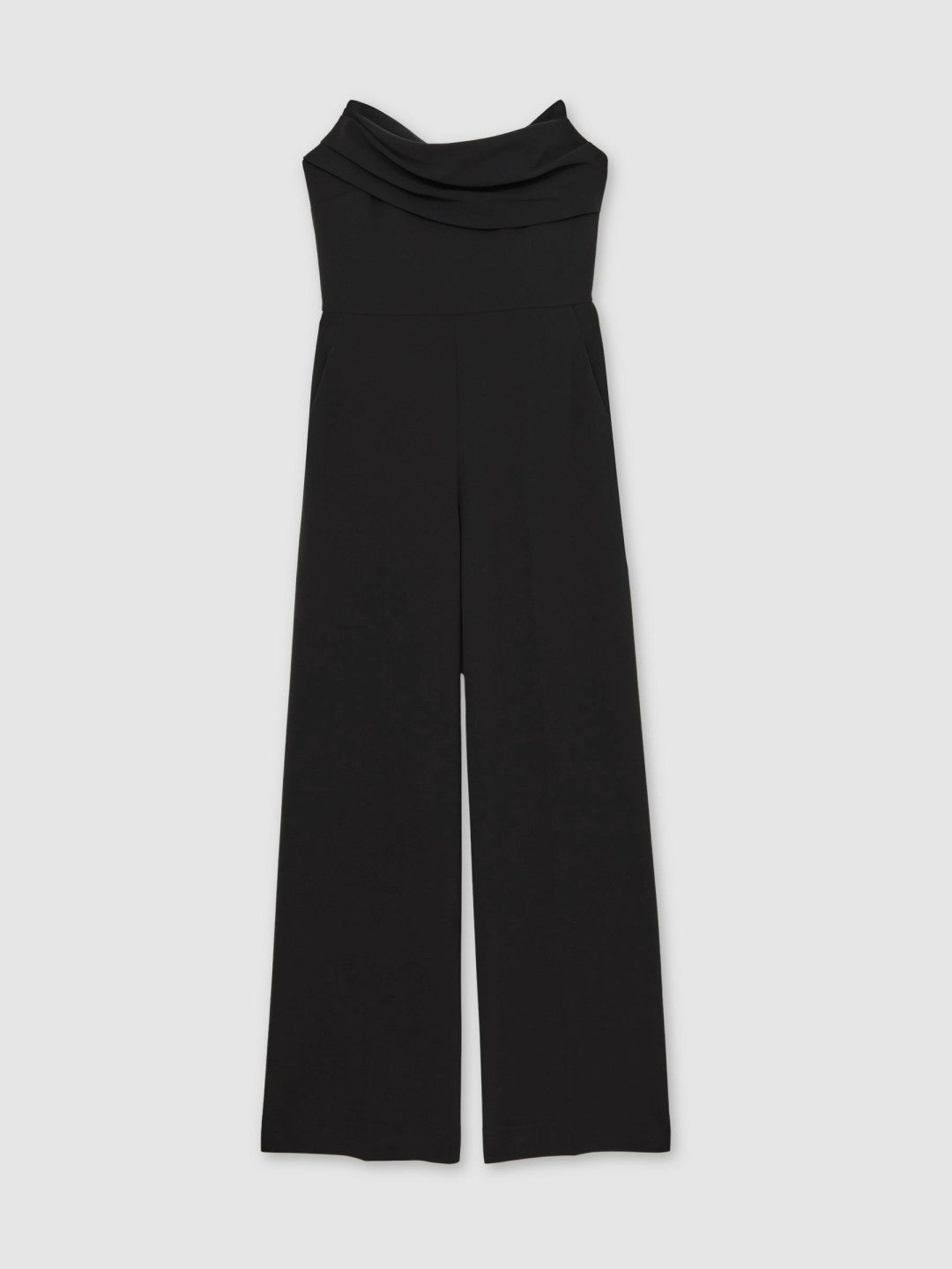 Structured Strapless Wide-Leg Jumpsuit Black | Womens