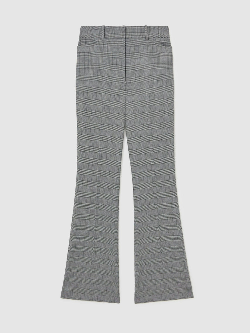 Check Flared Suit Trousers Grey | Womens