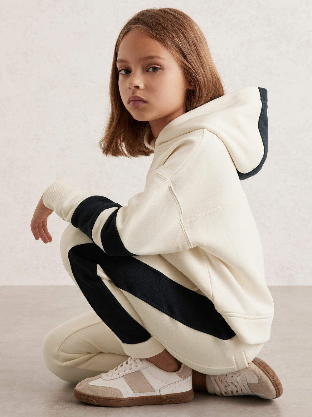 Cotton-Blend Joggers and Hoodie Set Ecru | Children