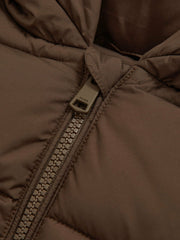 3-9 yrs Short Hooded Puffer Coat Chocolate | Children
