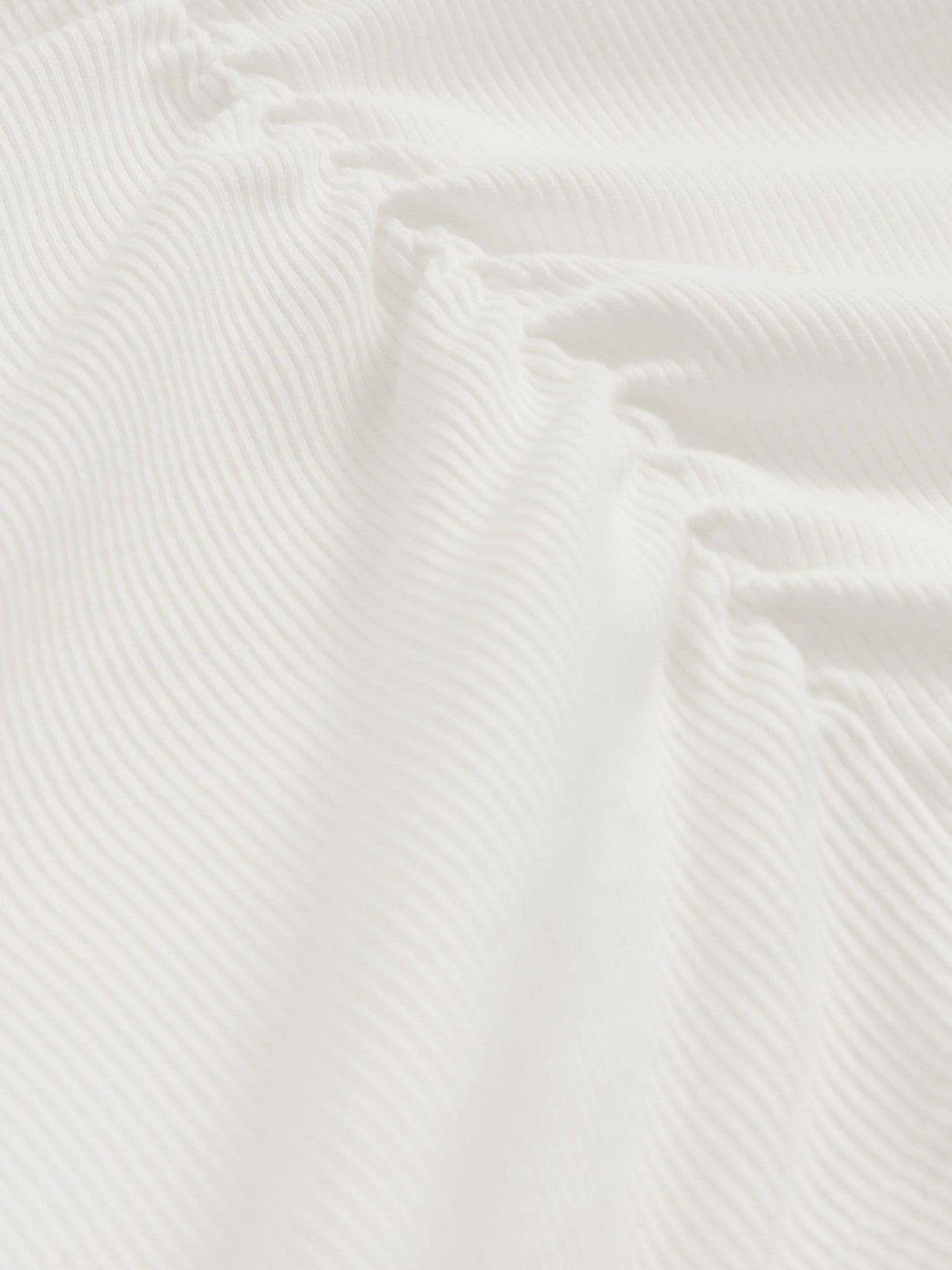 Cotton Long-Sleeve Ruched T-Shirt with Stretch White | Womens