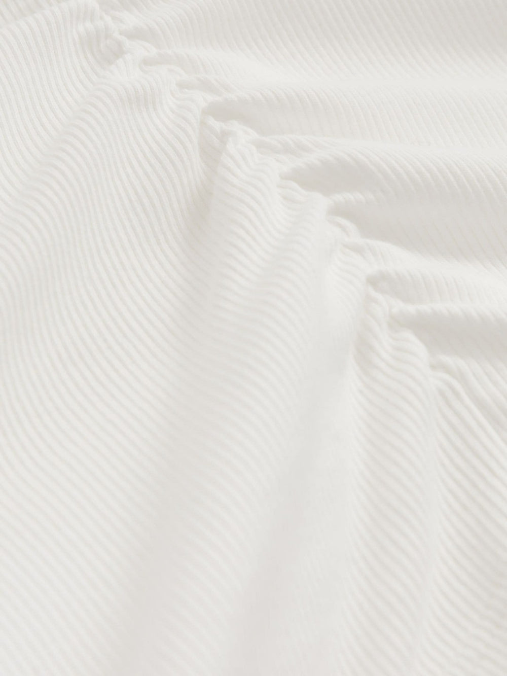 Cotton Long-Sleeve Ruched T-Shirt with Stretch White | Womens