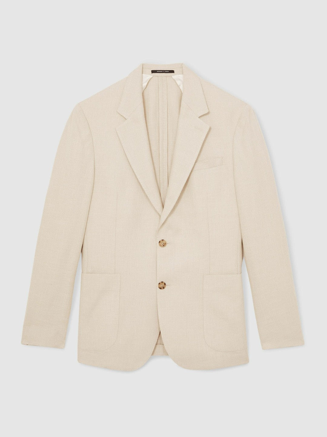 Slim Fit Single Breasted Textured Blazer with Cotton Stone | Mens