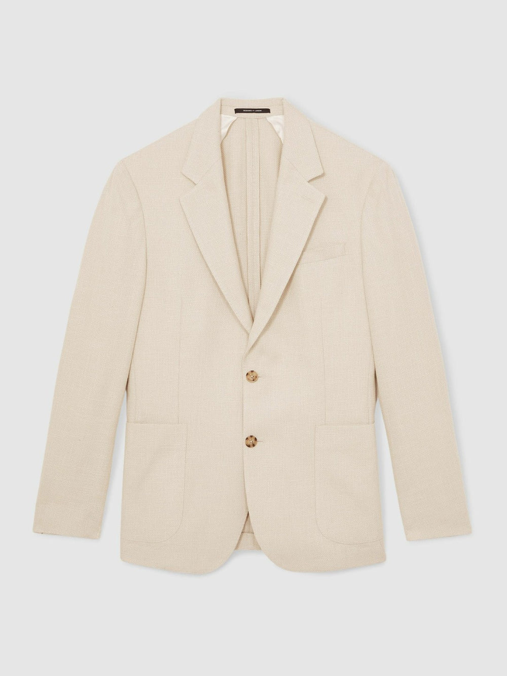 Slim Fit Single Breasted Textured Blazer with Cotton Stone | Mens