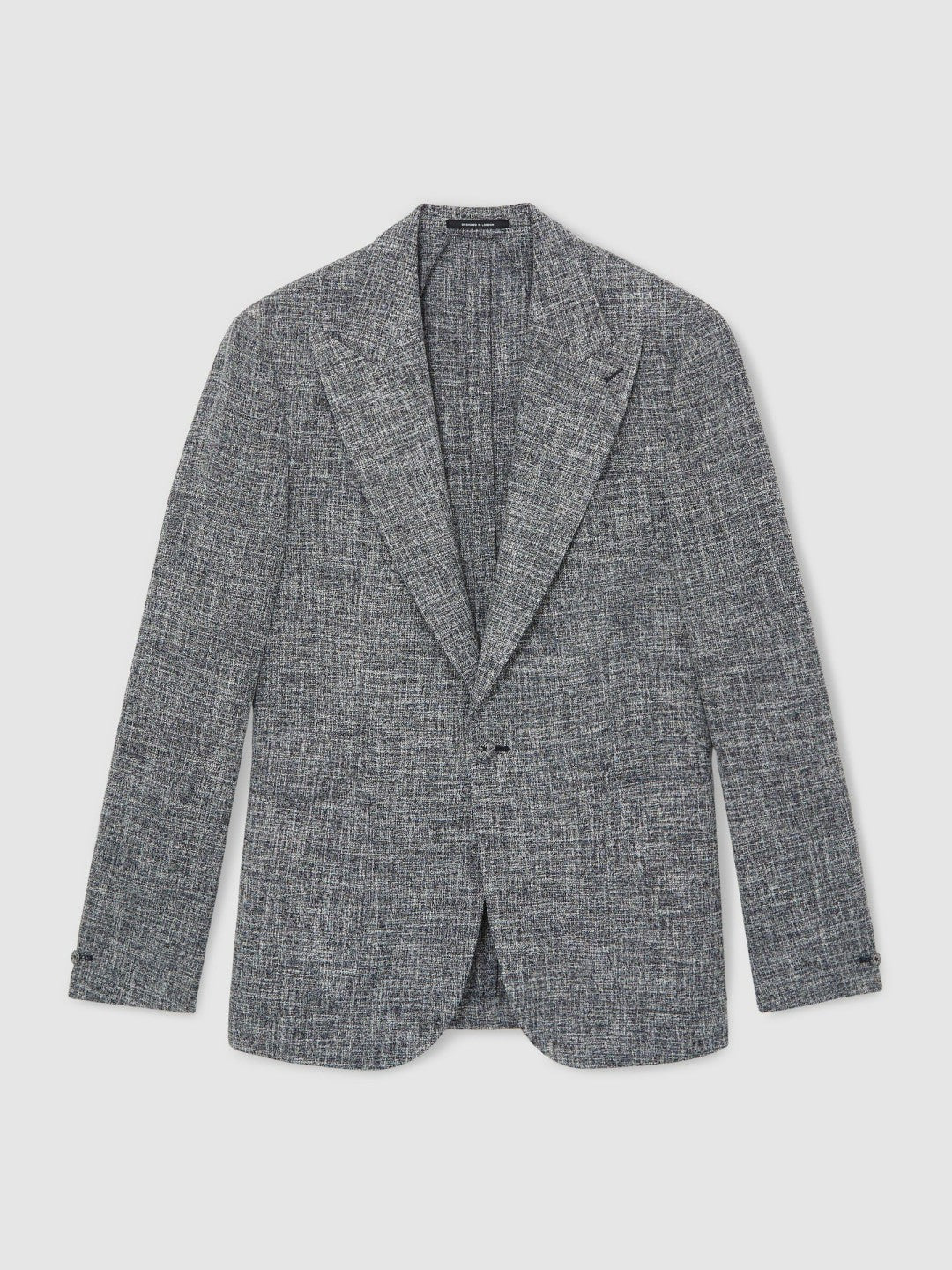 Single-Breasted Textured Mélange Blazer Slim-Fit Navy Melange | Mens