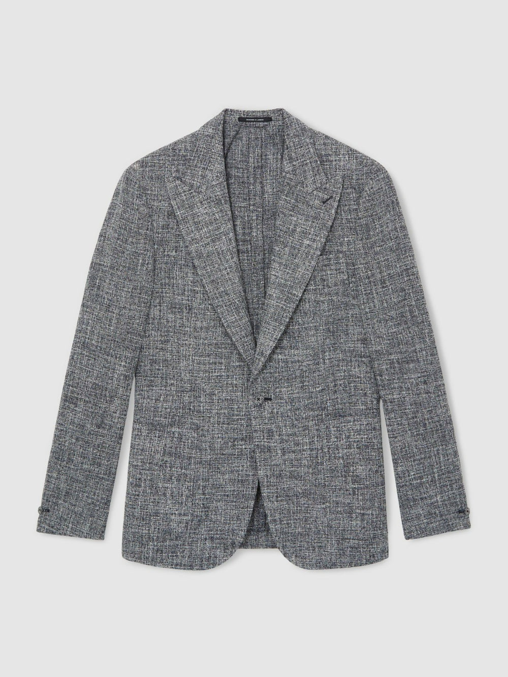 Single-Breasted Textured Mélange Blazer Slim-Fit Navy Melange | Mens