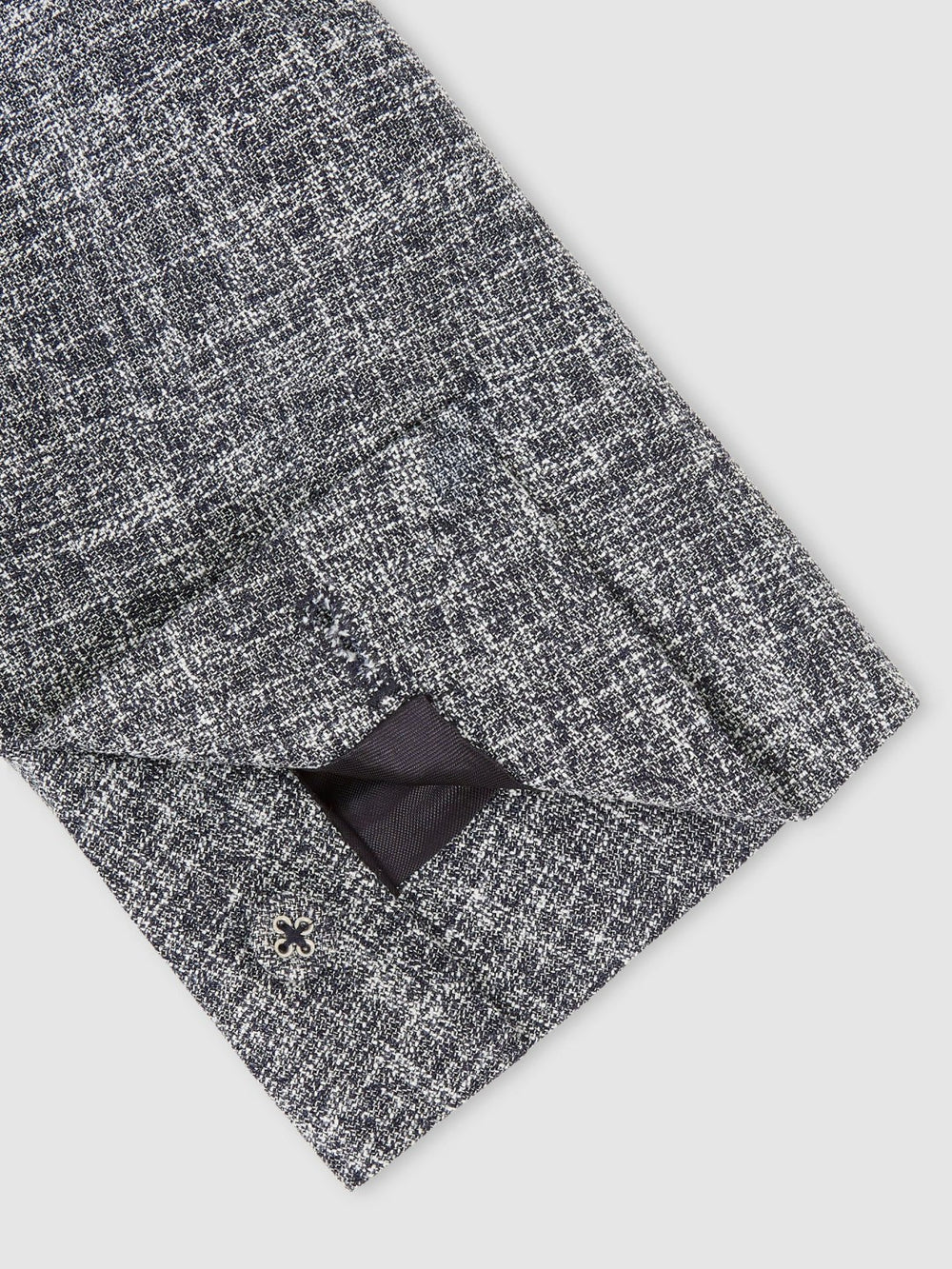 Single-Breasted Textured Mélange Blazer Slim-Fit Navy Melange | Mens