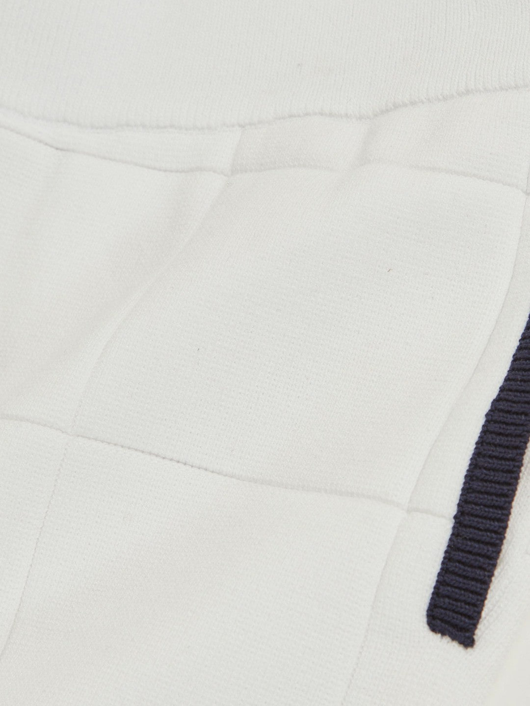 9-12 yrs Tipped Knit Stitch-Detail Shorts White/Navy | Children