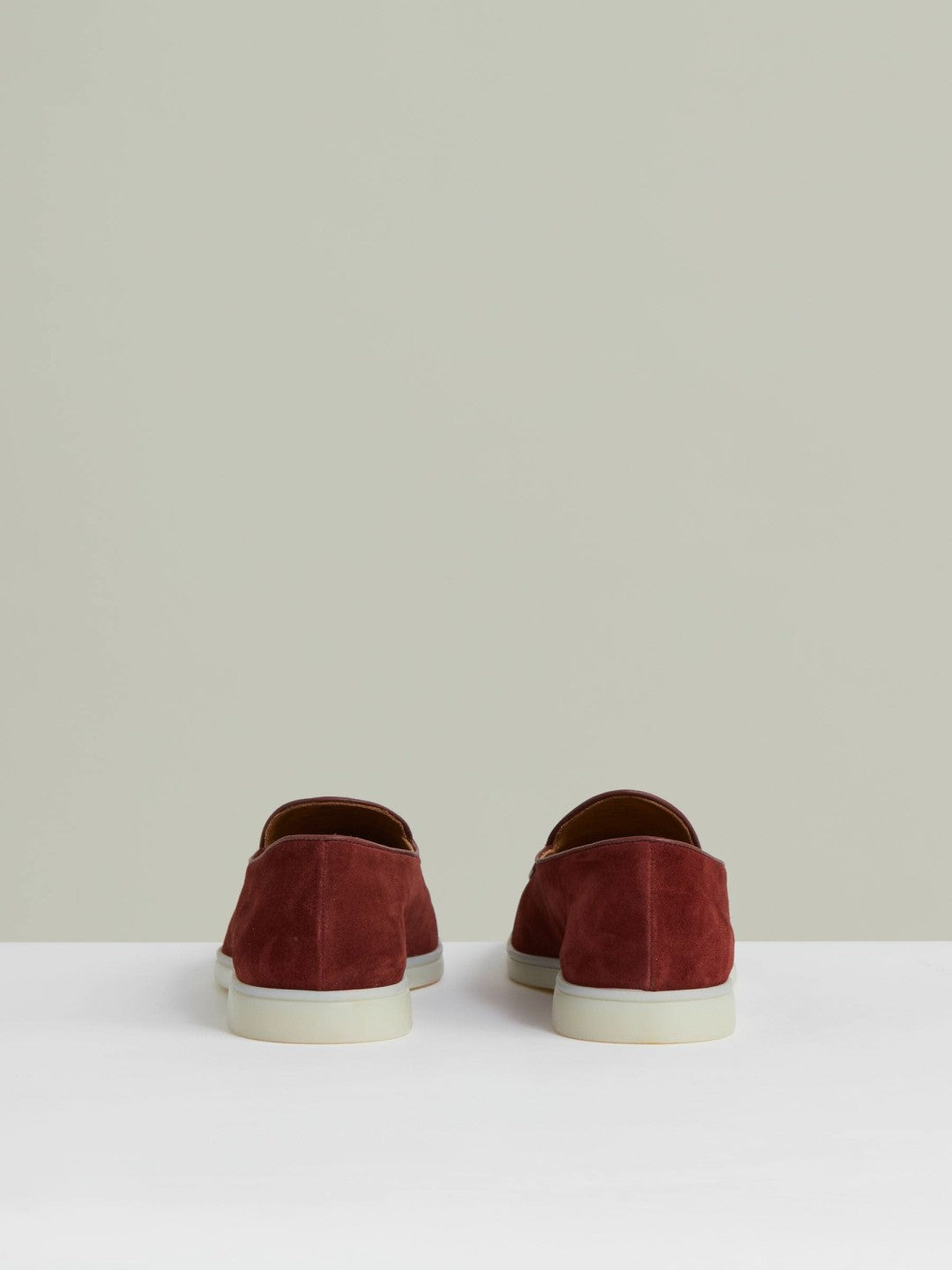 Suede Tassel Loafers Maroon Red | Mens