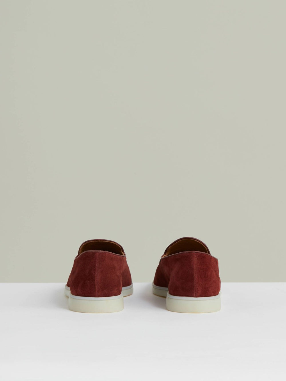 Suede Tassel Loafers Maroon Red | Mens