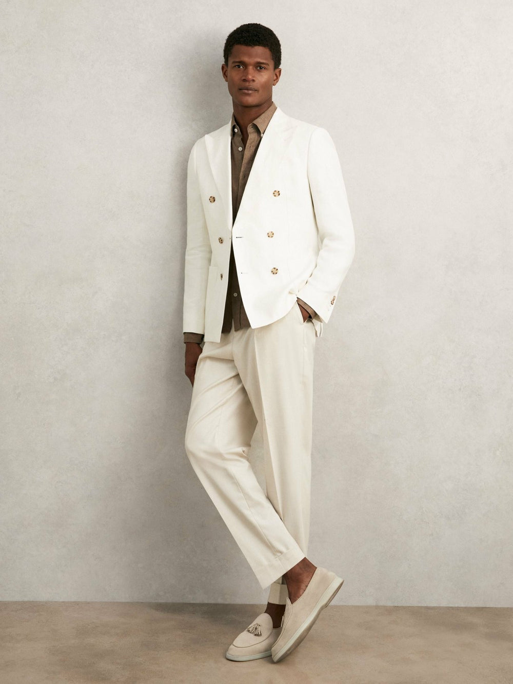 Suede Tassel Loafers Light Stone | Mens