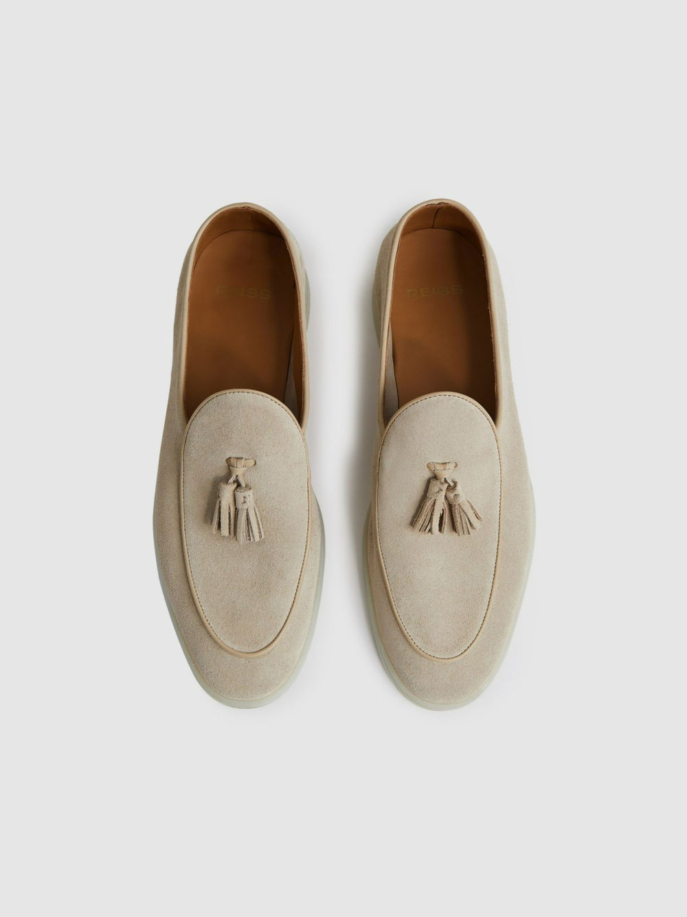 Suede Tassel Loafers Light Stone | Mens