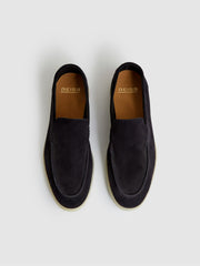Suede Slip-On Loafers Navy | Mens
