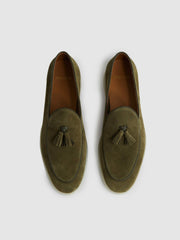 Suede Tassel Loafers Moss Green | Mens