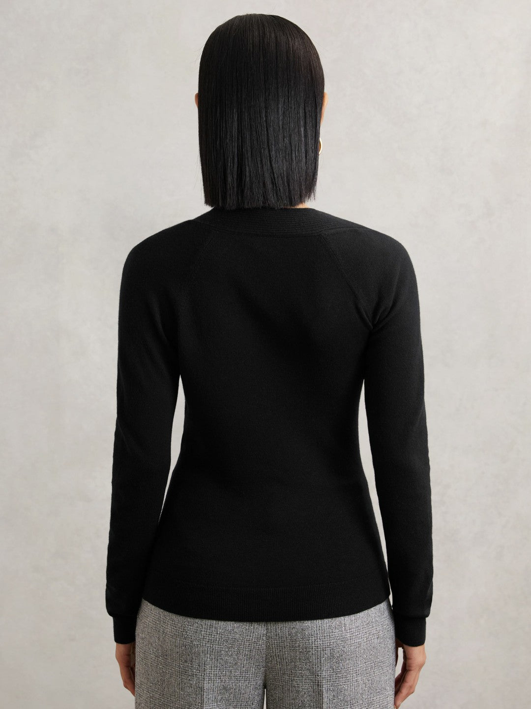 Wool-Blend Asymmetric Knit Top Black | Womens