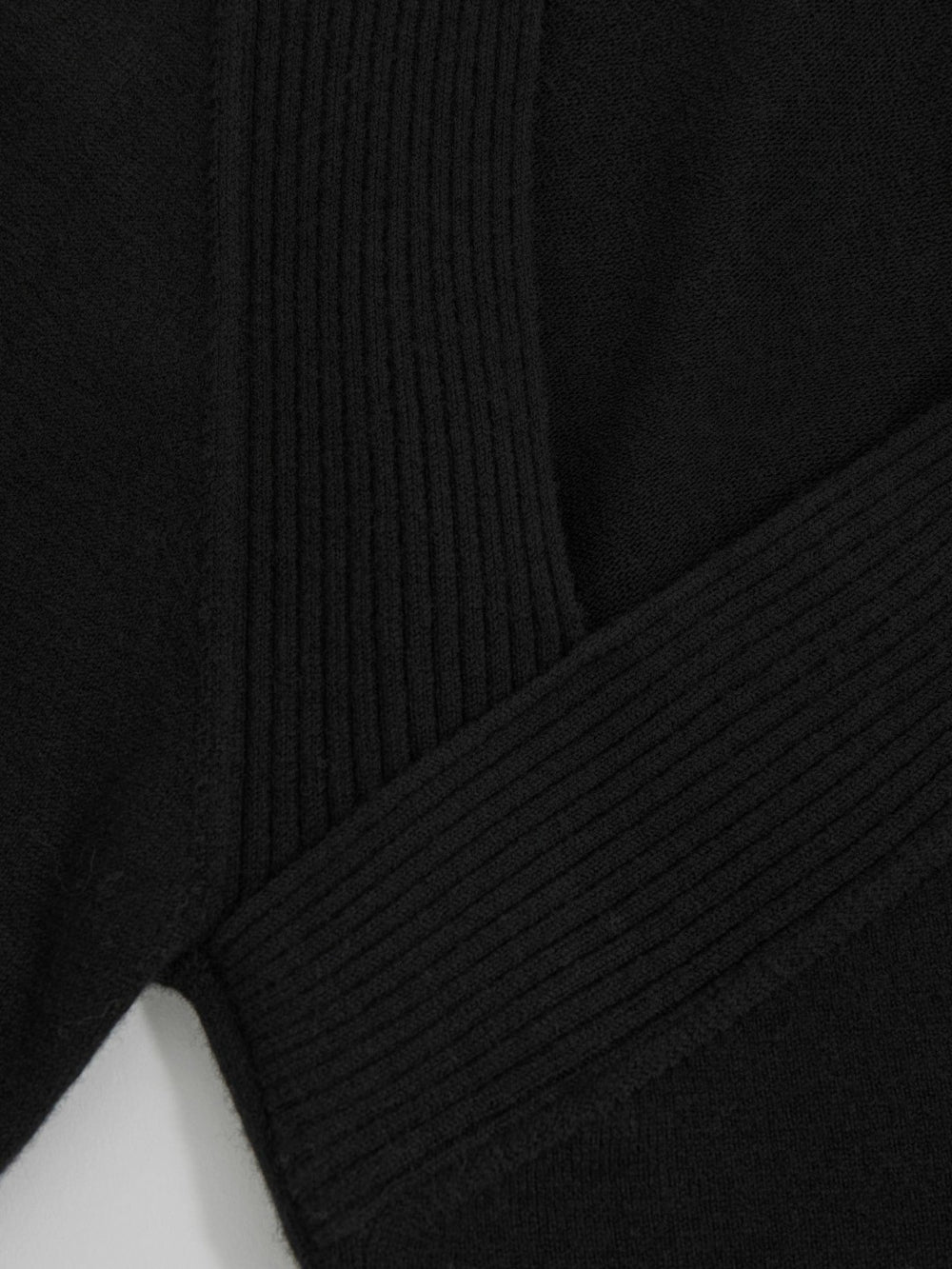 Wool-Blend Asymmetric Knit Top Black | Womens