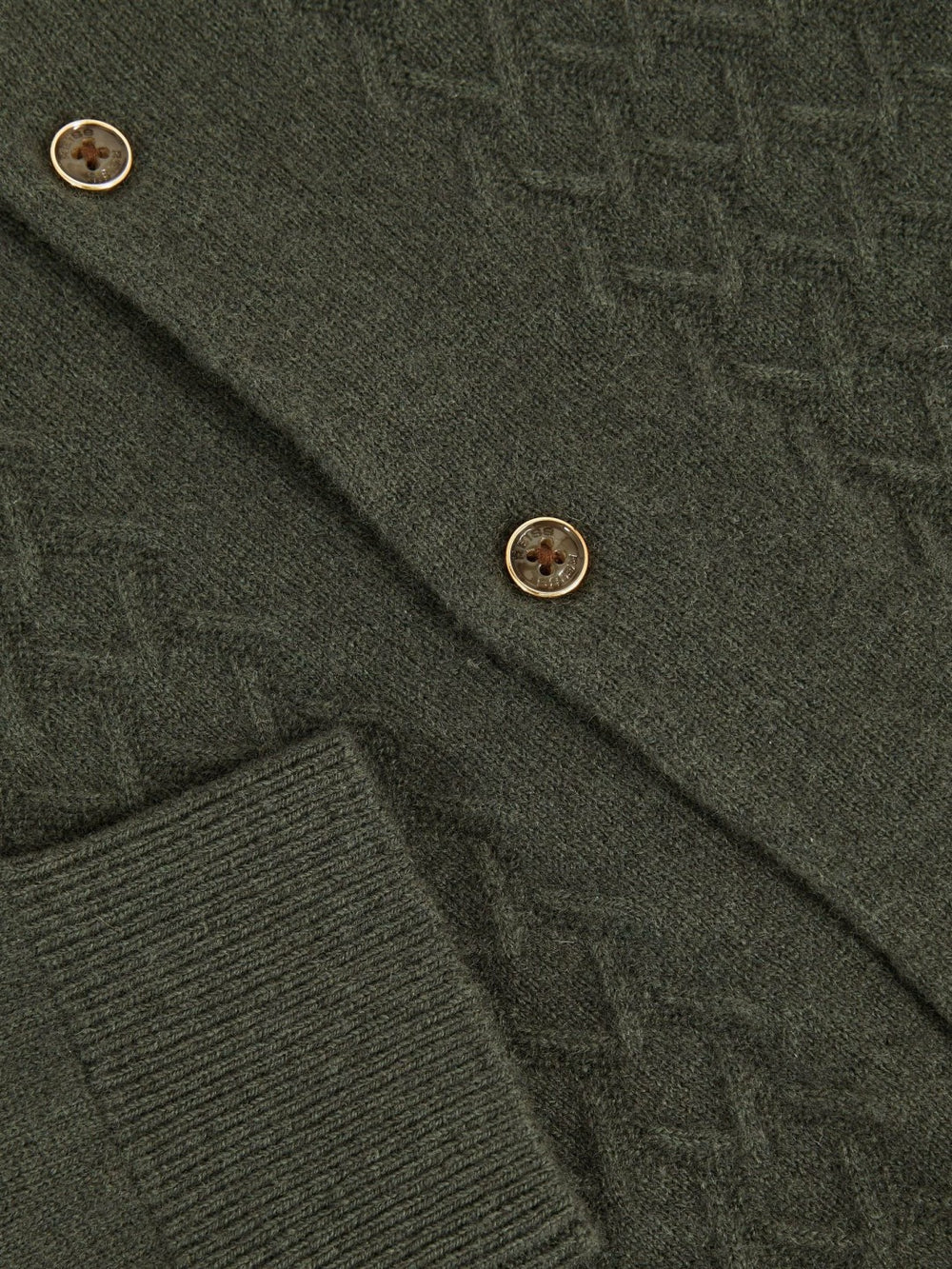 13-14 yrs Wool V-Stitch Button-Through Cardigan Forest Green | Children