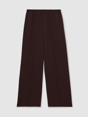 Wide Leg Elasticated Waist Trousers Burgundy | Womens