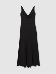 Cowl-Neck Sleeveless Maxi Dress Black | Womens