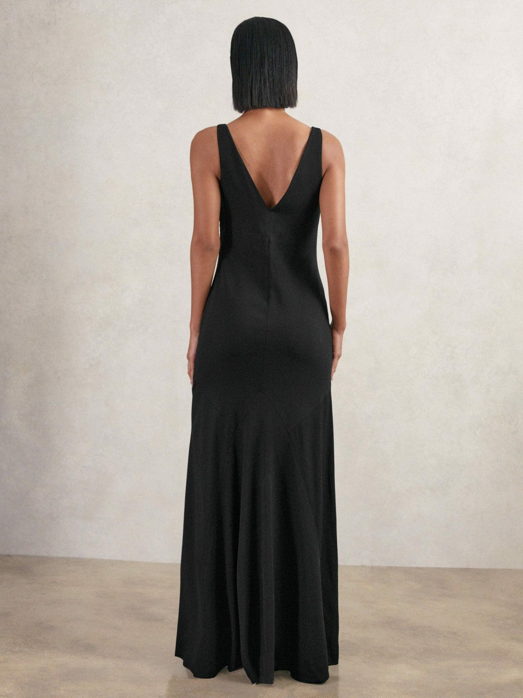 Cowl-Neck Sleeveless Maxi Dress Black | Womens