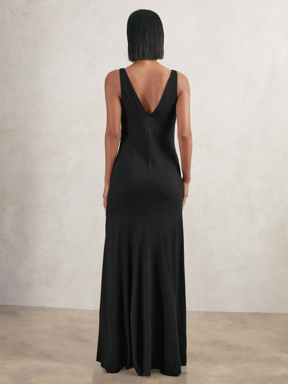 Cowl-Neck Sleeveless Maxi Dress Black | Womens