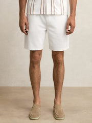 Textured Drawstring Shorts White | Mens