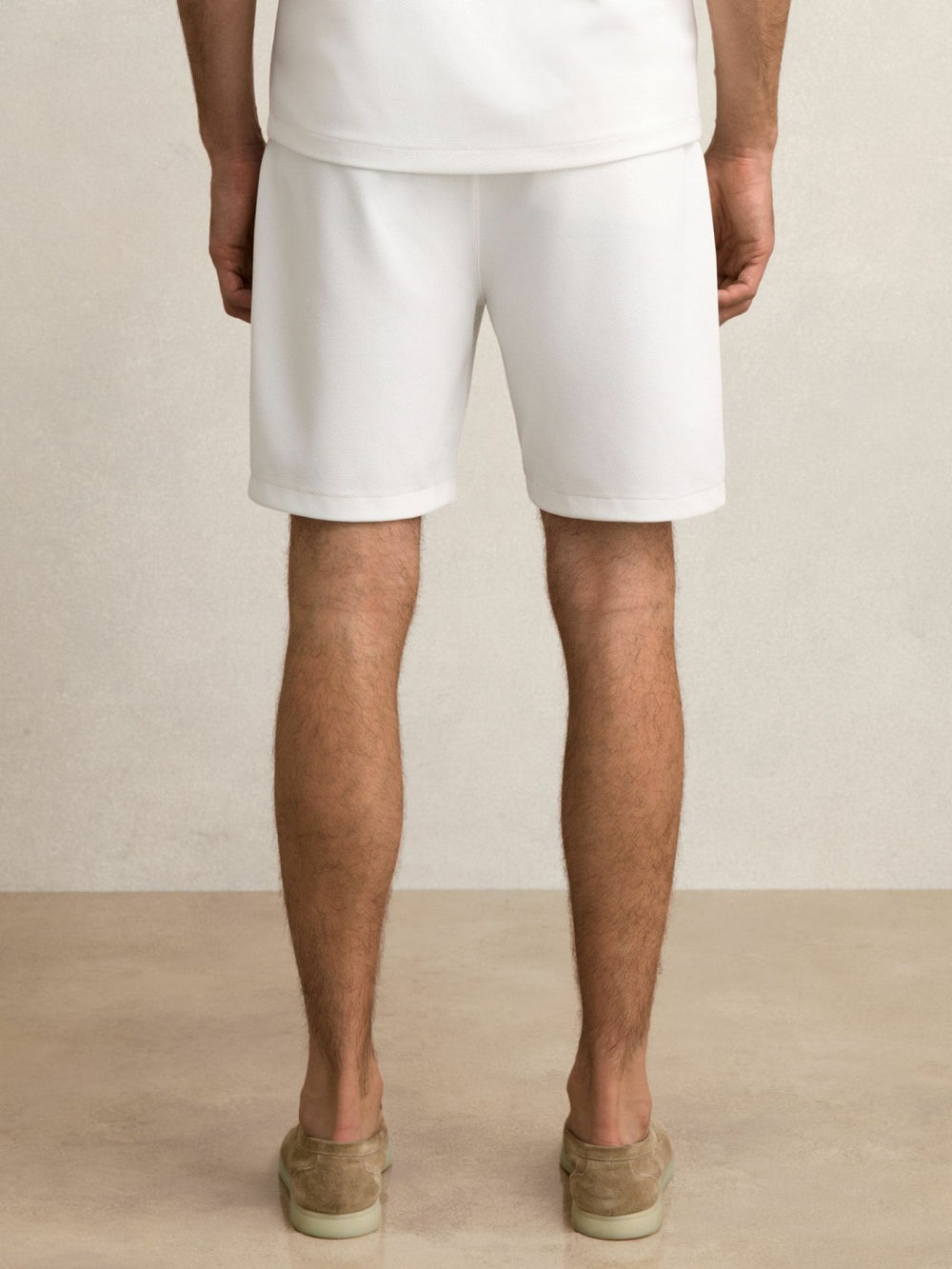 Textured Drawstring Shorts White | Mens