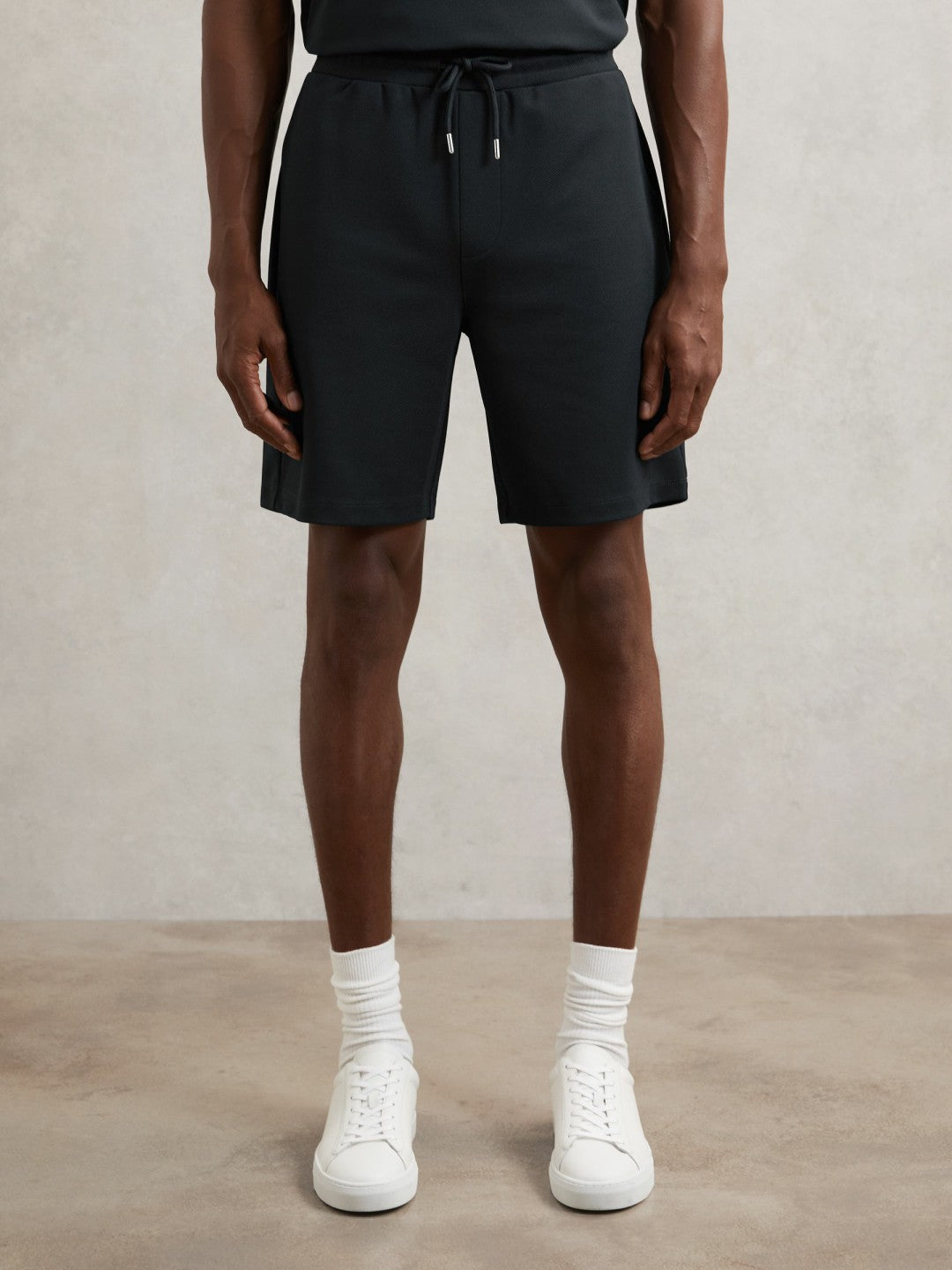 Textured Drawstring Shorts Navy | Mens
