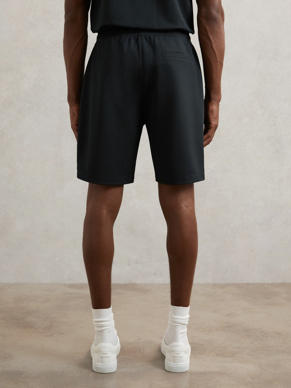 Textured Drawstring Shorts Navy | Mens