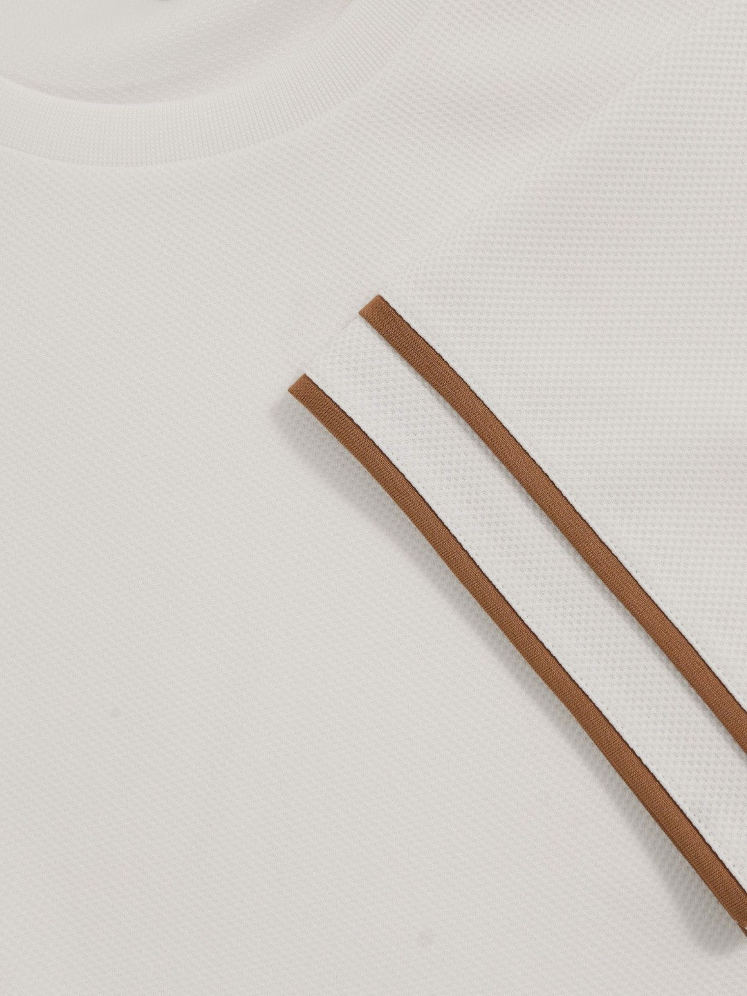 Textured Crew-Neck Tipped T-Shirt White | Mens