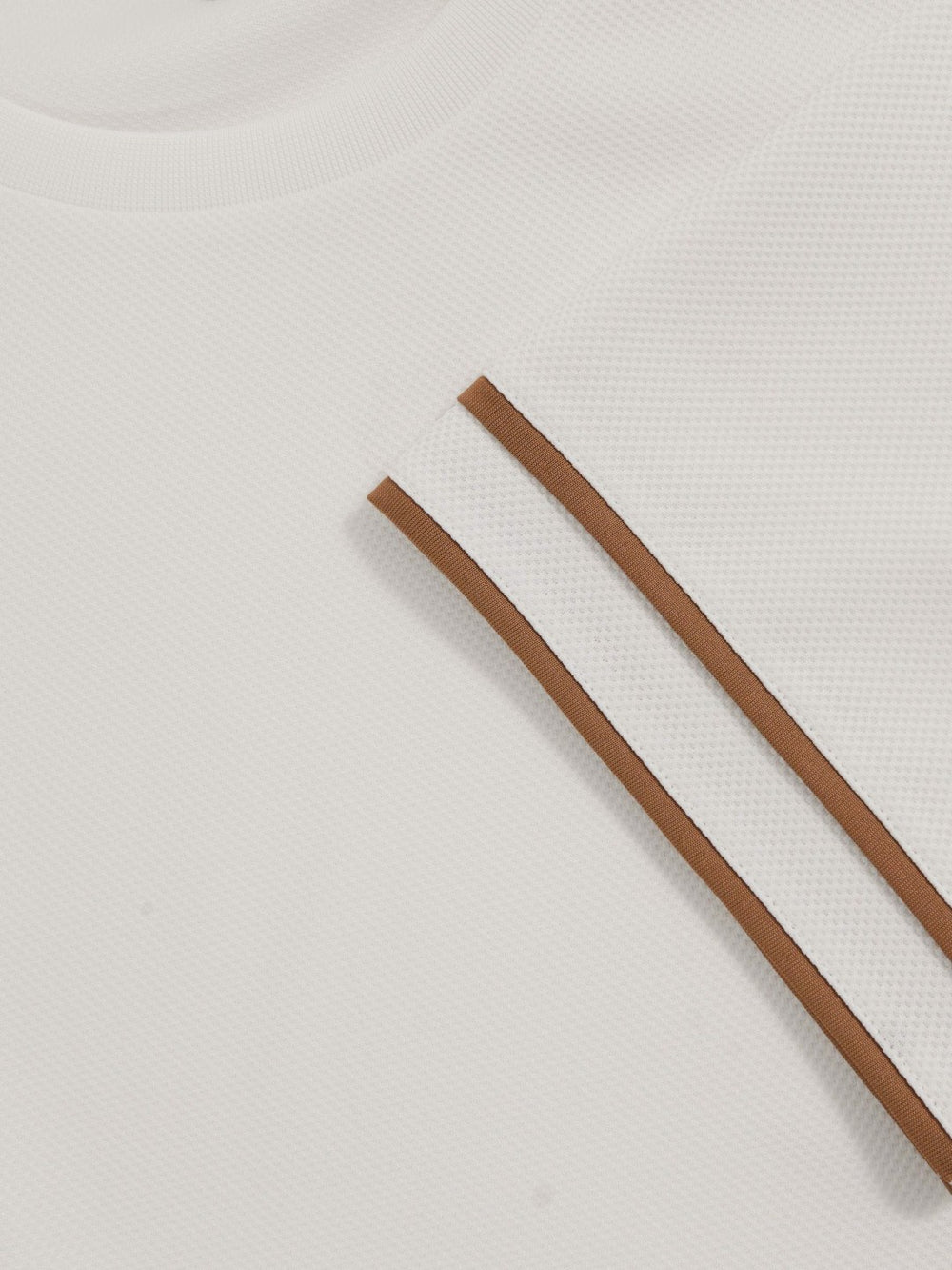 Textured Crew-Neck Tipped T-Shirt White | Mens
