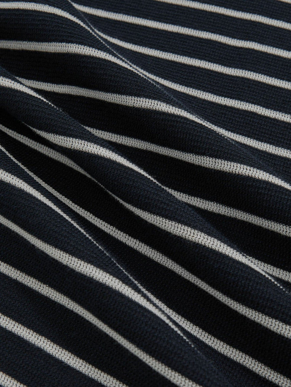 Cotton Textured Stripe T-Shirt White/Navy | Mens