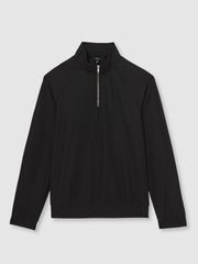 Half-Zip Funnel-Neck Sweatshirt Black | Mens