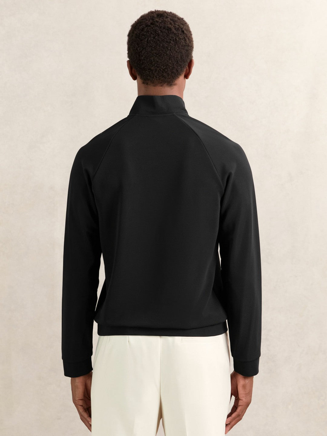 Half-Zip Funnel-Neck Sweatshirt Black | Mens