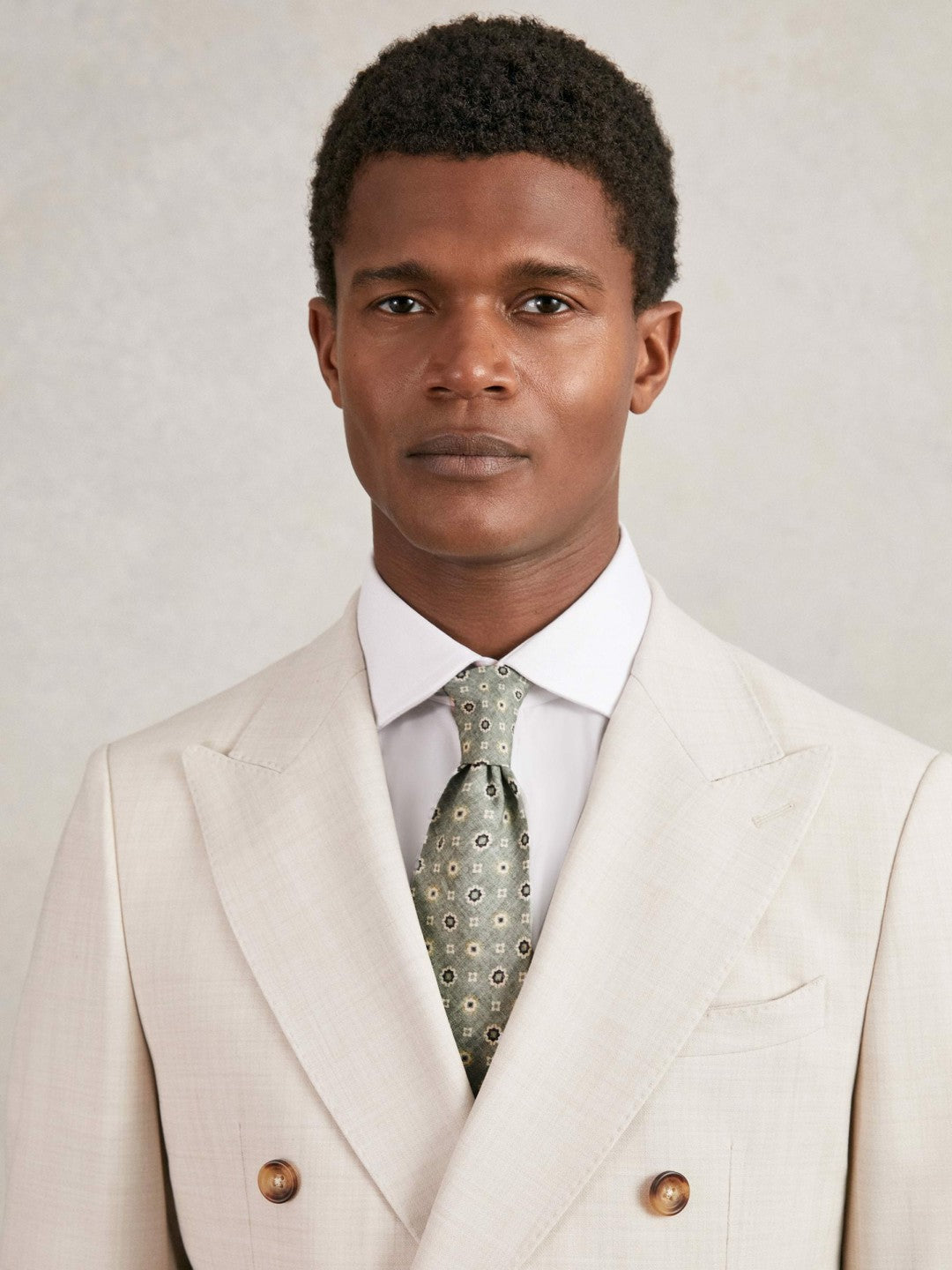 Silk Floral-Medallion Tie Soft Sage | Mens