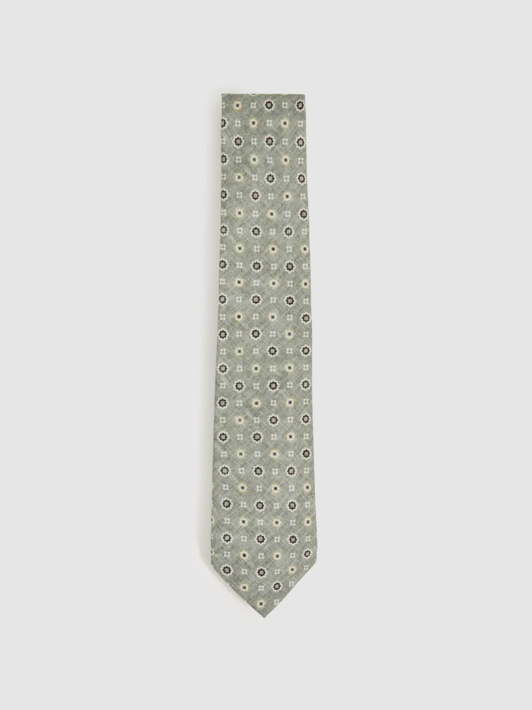 Silk Floral-Medallion Tie Soft Sage | Mens