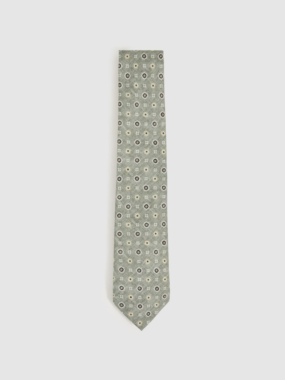 Silk Floral-Medallion Tie Soft Sage | Mens
