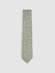 Silk Floral-Medallion Tie Soft Sage | Mens