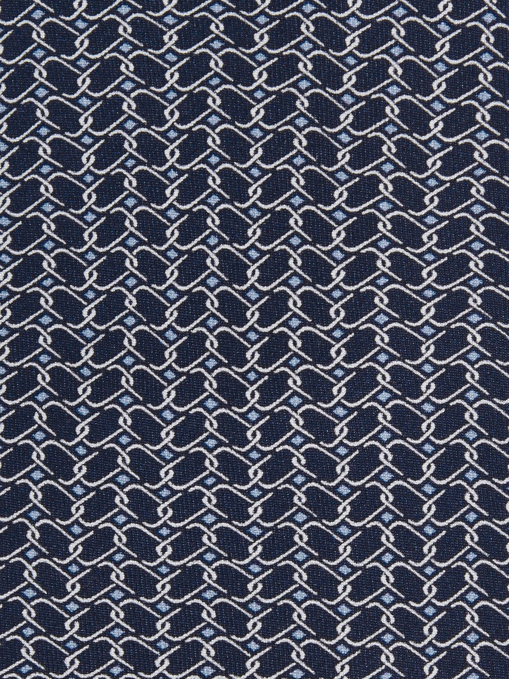 Silk Geometric-Chain Print Tie Navy | Mens