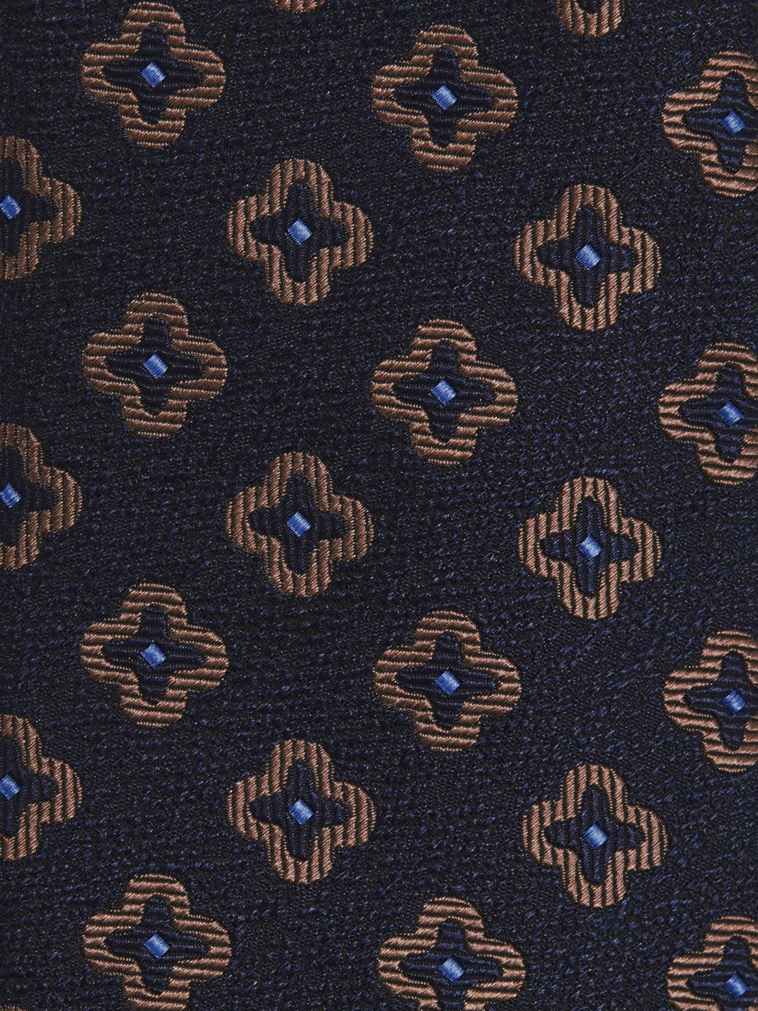 Silk-Wool Floral-Medallion Tie Navy | Mens